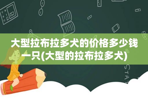 大型拉布拉多犬的价格多少钱一只(大型的拉布拉多犬)