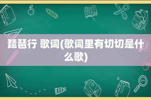 琵琶行 歌词(歌词里有切切是什么歌)