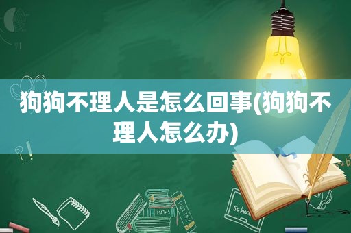 狗狗不理人是怎么回事(狗狗不理人怎么办)