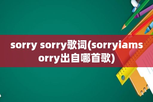 sorry sorry歌词(sorryiamsorry出自哪首歌)