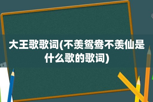 大王歌歌词(不羡鸳鸯不羡仙是什么歌的歌词)