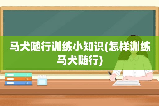 马犬随行训练小知识(怎样训练马犬随行)