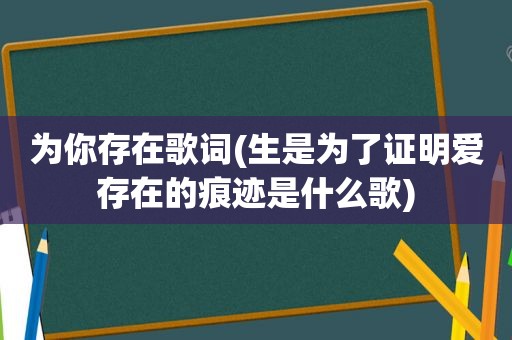 为你存在歌词(生是为了证明爱存在的痕迹是什么歌)