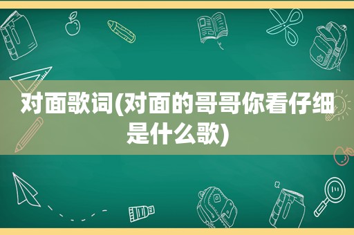 对面歌词(对面的哥哥你看仔细是什么歌)  第1张