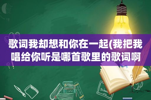 歌词我却想和你在一起(我把我唱给你听是哪首歌里的歌词啊)  第1张