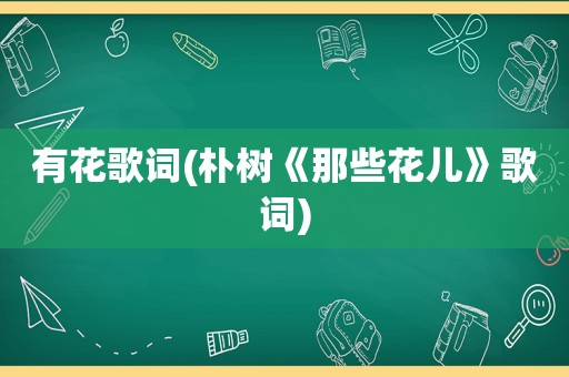 有花歌词(朴树《那些花儿》歌词)