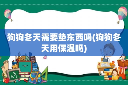 狗狗冬天需要垫东西吗(狗狗冬天用保温吗)