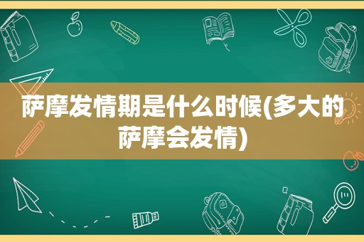 萨摩 *** 期是什么时候(多大的萨摩会 *** )