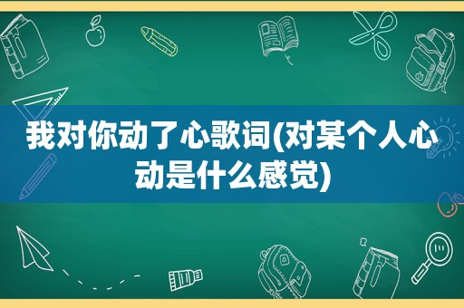 我对你动了心歌词(对某个人心动是什么感觉)  第1张