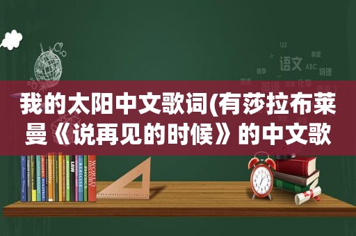 我的太阳中文歌词(有莎拉布莱曼《说再见的时候》的中文歌词吗)