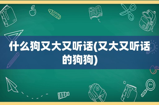 什么狗又大又听话(又大又听话的狗狗)