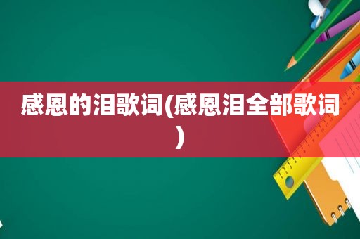 感恩的泪歌词(感恩泪全部歌词)