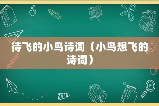 待飞的小鸟诗词（小鸟想飞的诗词）