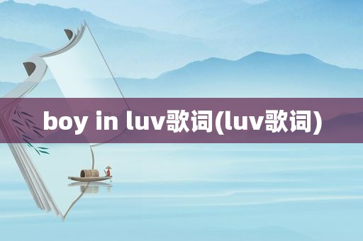 boy in luv歌词(luv歌词)