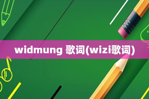 widmung 歌词(wizi歌词)