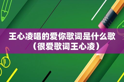 王心凌唱的爱你歌词是什么歌（很爱歌词王心凌）