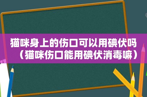 猫咪身上的伤口可以用碘伏吗（猫咪伤口能用碘伏消毒嘛）