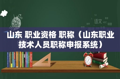 山东 职业资格 职称（山东职业技术人员职称申报系统）