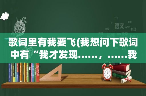 歌词里有我要飞(我想问下歌词中有“我才发现……，……我想飞……”的歌曲名，谢谢)