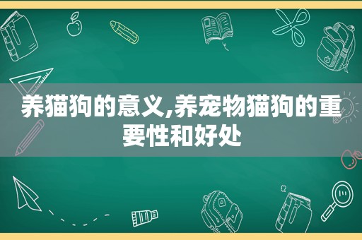 养猫狗的意义,养宠物猫狗的重要性和好处