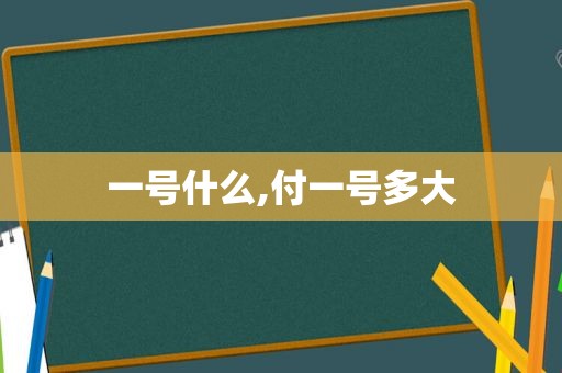 一号什么,付一号多大