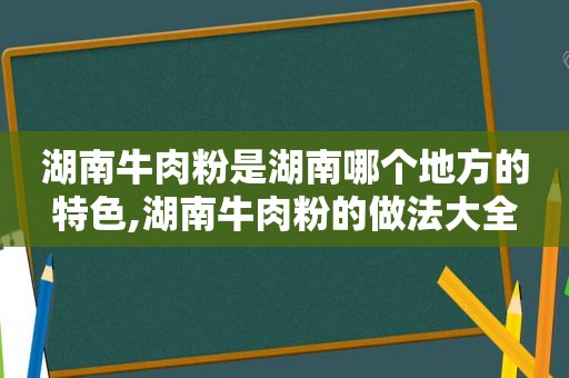 湖南牛肉粉是湖南哪个地方的特色,湖南牛肉粉的做法大全