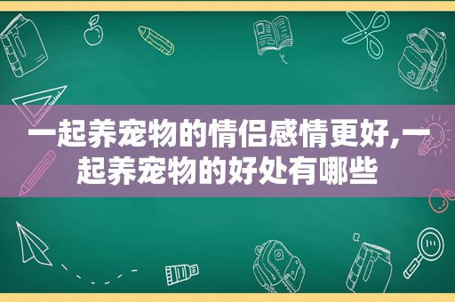 一起养宠物的情侣感情更好,一起养宠物的好处有哪些