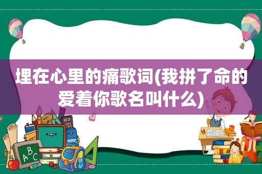 埋在心里的痛歌词(我拼了命的爱着你歌名叫什么)