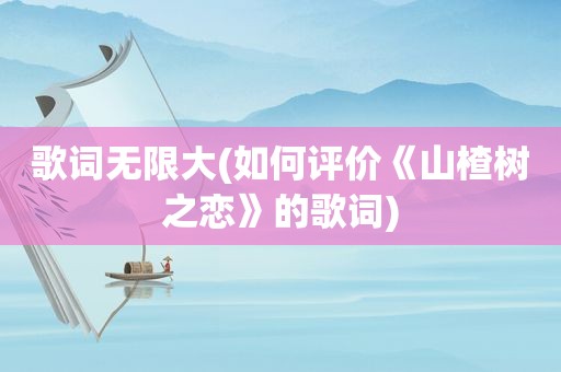 歌词无限大(如何评价《山楂树之恋》的歌词)