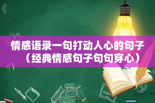 情感语录一句打动人心的句子（经典情感句子句句穿心）