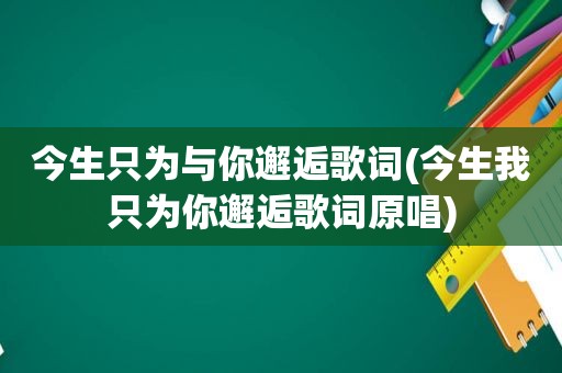 今生只为与你邂逅歌词(今生我只为你邂逅歌词原唱)