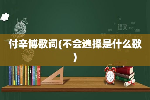 付辛博歌词(不会选择是什么歌)