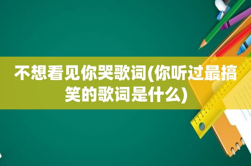 不想看见你哭歌词(你听过最搞笑的歌词是什么)