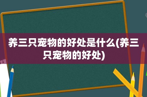 养三只宠物的好处是什么(养三只宠物的好处)