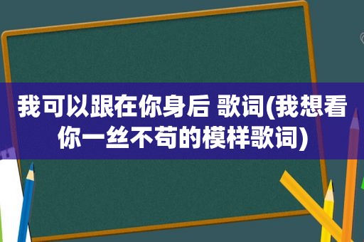 我可以跟在你身后 歌词(我想看你一丝不苟的模样歌词)