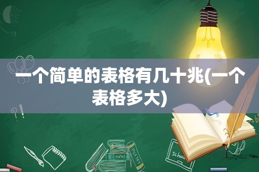 一个简单的表格有几十兆(一个表格多大)