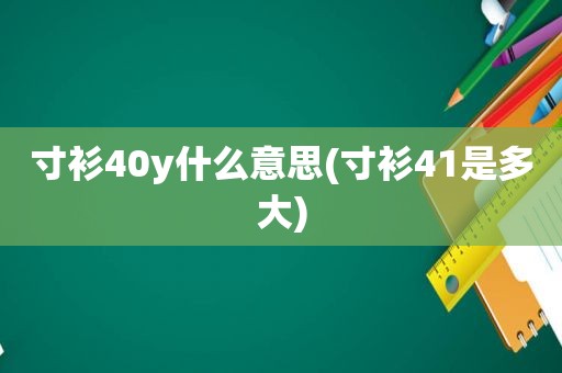 寸衫40y什么意思(寸衫41是多大)