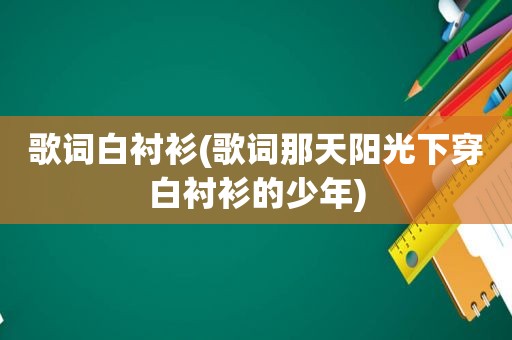 歌词白衬衫(歌词那天阳光下穿白衬衫的少年)