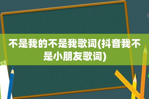 不是我的不是我歌词(抖音我不是小朋友歌词)