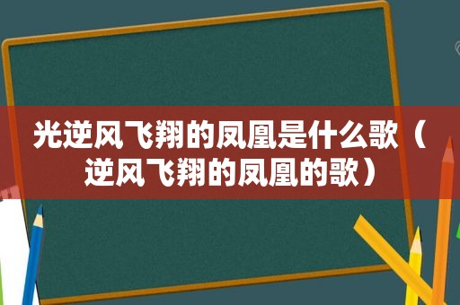 光逆风飞翔的凤凰是什么歌（逆风飞翔的凤凰的歌）