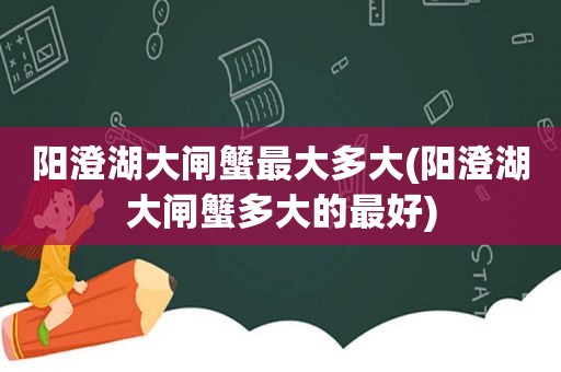 阳澄湖大闸蟹最大多大(阳澄湖大闸蟹多大的最好)