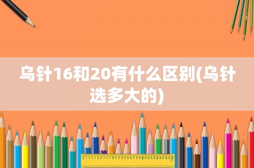 乌针16和20有什么区别(乌针选多大的)