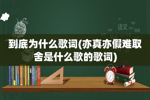 到底为什么歌词(亦真亦假难取舍是什么歌的歌词)