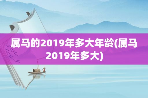 属马的2019年多大年龄(属马2019年多大)