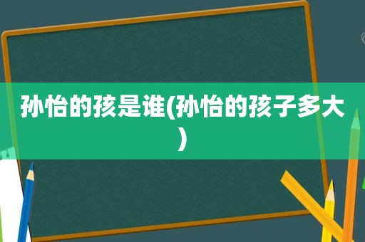 孙怡的孩是谁(孙怡的孩子多大)