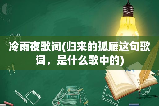 冷雨夜歌词(归来的孤雁这句歌词，是什么歌中的)