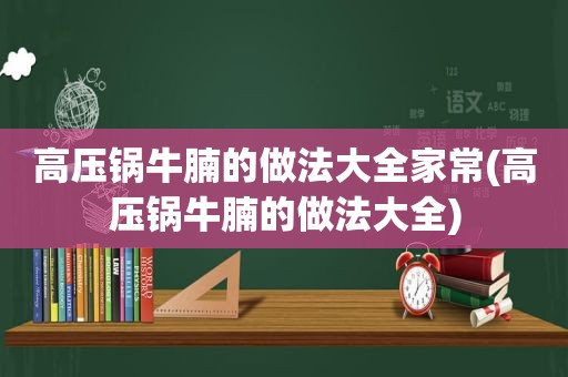 高压锅牛腩的做法大全家常(高压锅牛腩的做法大全)