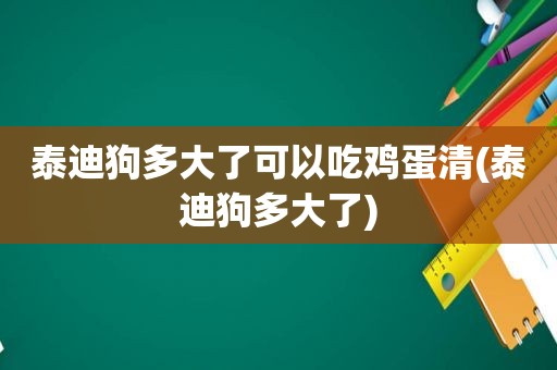 泰迪狗多大了可以吃鸡蛋清(泰迪狗多大了)