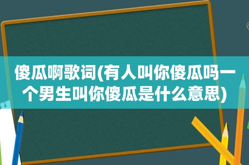 傻瓜啊歌词(有人叫你傻瓜吗一个男生叫你傻瓜是什么意思)