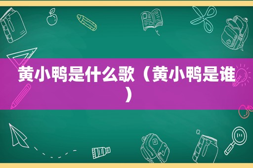 黄小鸭是什么歌（黄小鸭是谁）